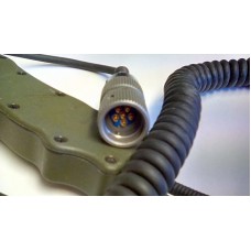 BOWMAN HANDSET GREEN COILED LEAD, US MIL SPEC 6 PIN