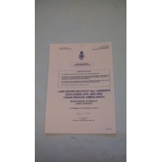 LAND ROVER 90/110/127 MAINTENANCE SCHEDULE MANUAL